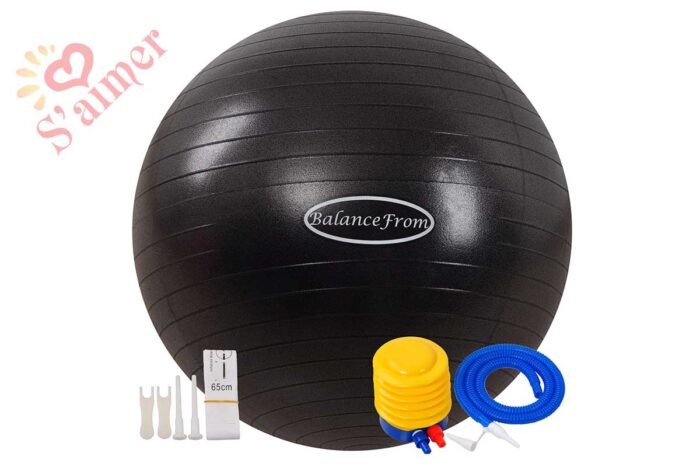 BalanceFrom Ballon d'exercice anti-éclatement et antidérapant avec pompe rapide